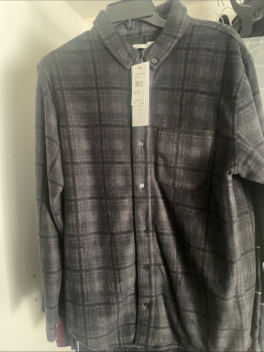Threads 4 Thought Men's Black & Gray Plaid Button-Down Shirt